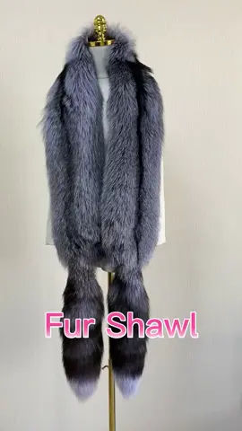 304 MWFur Long Fox Fur Scarf Shawl Luxury Genuine Fur Boa Natural Whole Fox Stole with Tails