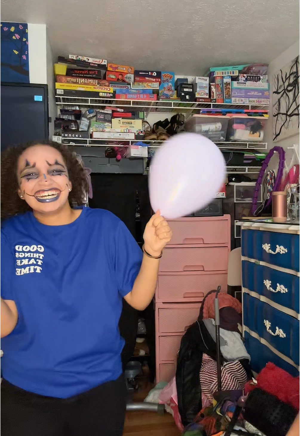 My daughter wanted to do a certain clown tik tok so we took advantage of the makeup lol (and I know my makeup sucks lol I tried)🤷🏼‍♀️#havingfun#momanddaughter#clownmakeup