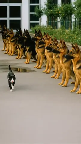 LOS PERROS NO LE TEMEN A NADA..¡MENOS A LOS GATOS! #perros #gatos  #animalesgraciosos🐾 