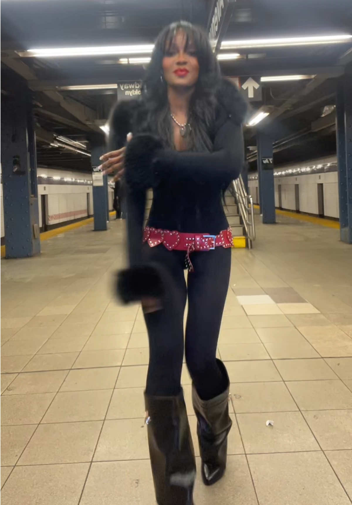 this kinda stuff is fun to me 📌❣️📍😆 #OOTD #transitbutmakeitfashion #trainstationorrunway #red #redbelt #omwtowork #latetowork #trainstationfit #transitstyle #maincharactervibes #aesthetictravel #travelstyle #fitcheck #viralvideo #TikTokFashion #StreetStyle #fashiontiktok #ontherunway #stylereels #passengerprincess #effortlessstyle #tiktoktrend #outfitinspo #maryambasir #maryambeauty #fyp #fyppppppppppppppppppppppp #fypシ #viral