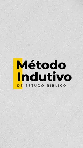 Existe um método muito simples que pode transformar a sua leitura da bíblia: O Método Indutivo É uma abordagem que parte da observação do texto bíblico para chegar à sua interpretação e aplicação, permitindo que o texto 