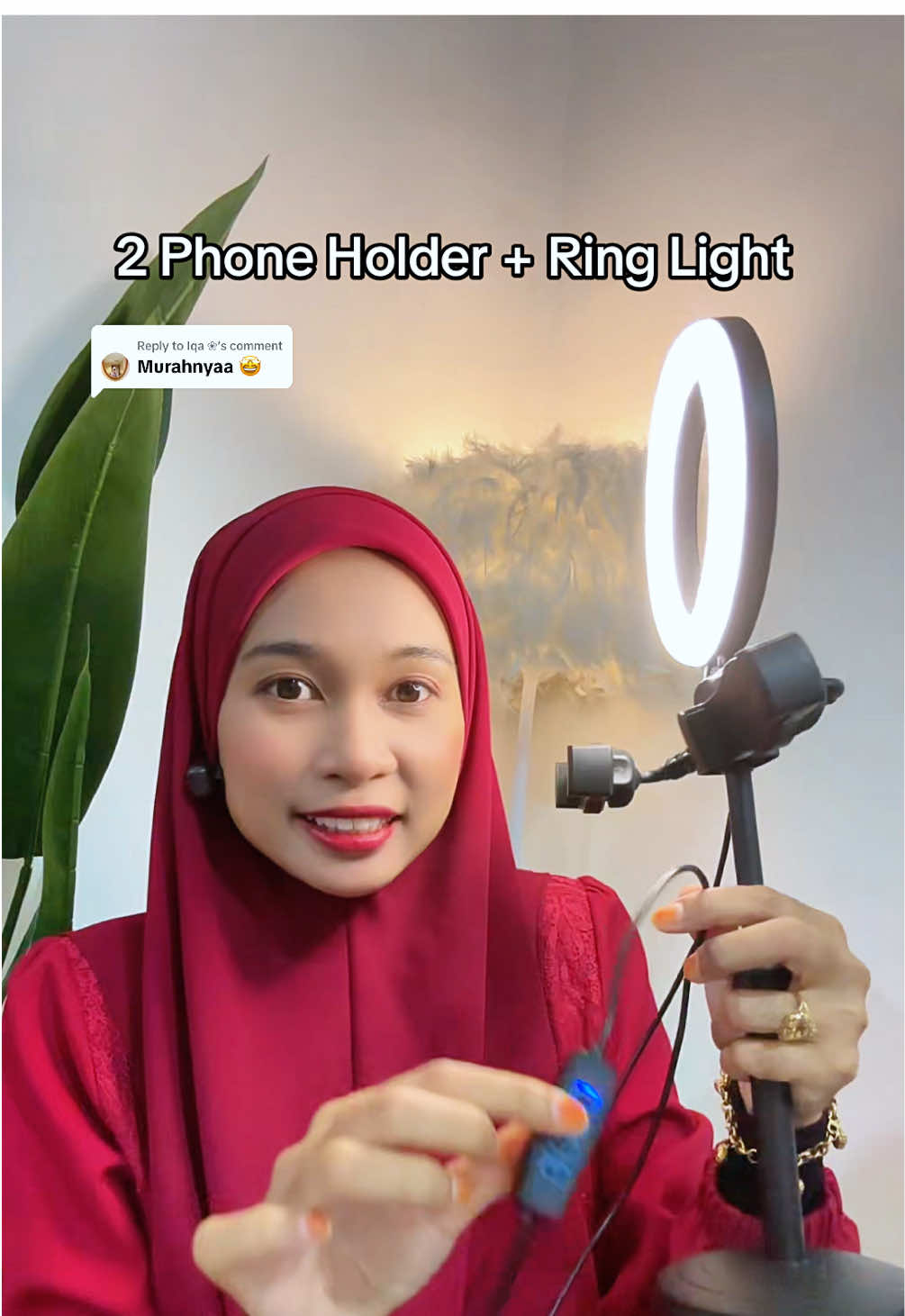Replying to @Iqa ❀ 2 phone holder ada sekali ring light dan 3 mode lampu yang boleh adjust dia punya kecerahan.  Harga memang berbaloi👍 #phoneholder #ringlight #janjibestdeal #belionlinejer 