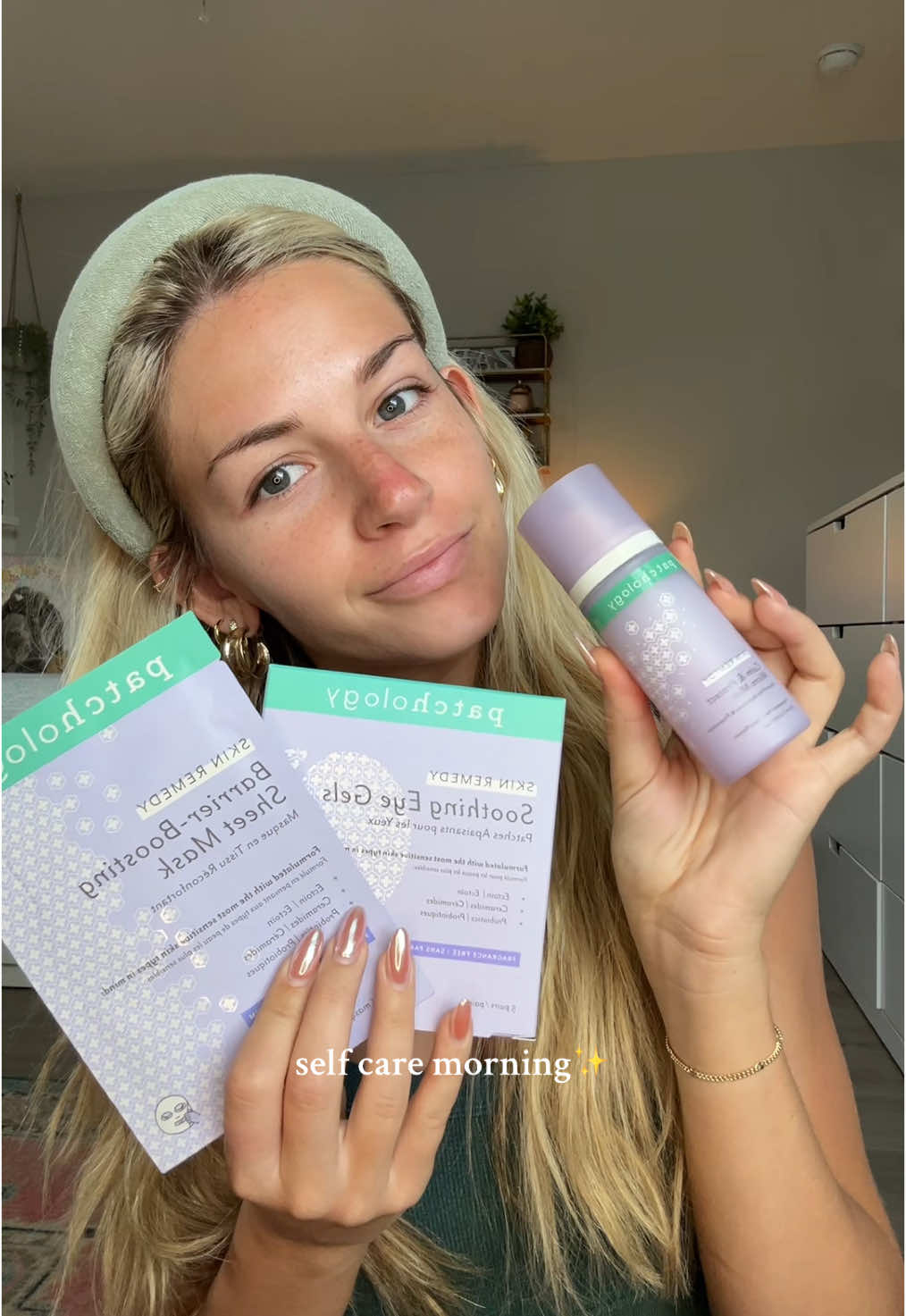 my favorite kind of morning✨☺️ @Patchology new line for sensitive skin @Ulta Beauty 💜💜 #grwm #morningroutine #selfcareroutine #selfcaretiktok #BeautyTok #beautytips #selfcaretips #grwmroutine  