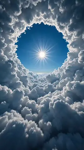 Sunburst through a heavenly cloudscape. #sunset #nature #sky #clouds #aiart #ai #viral 