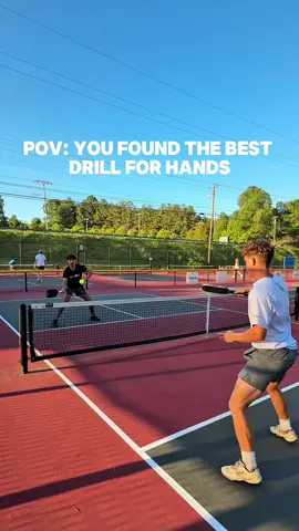 Best pickleball drill for hands! 👇🏻how it works  Step1: First guy starts with a DINK Step2: secondguy hits DEAD DINK Step3: first guy SPEEDS UP Step4: play to 11  Step5: switch speed up person everytime Save and share with your drilling partner!! #pickleball #pickleballplayers #pickleballdrills #pickleballaddiction #pickleballlife #pickleballrocks #pickleball