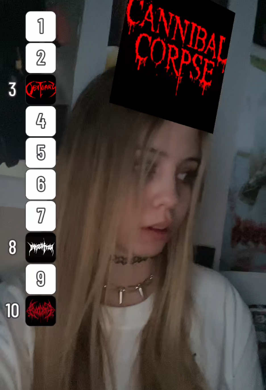 My death metal band rank💥 #deathmetal #morbidangel #metalgirl #bandrank #brutaldeathemetal 