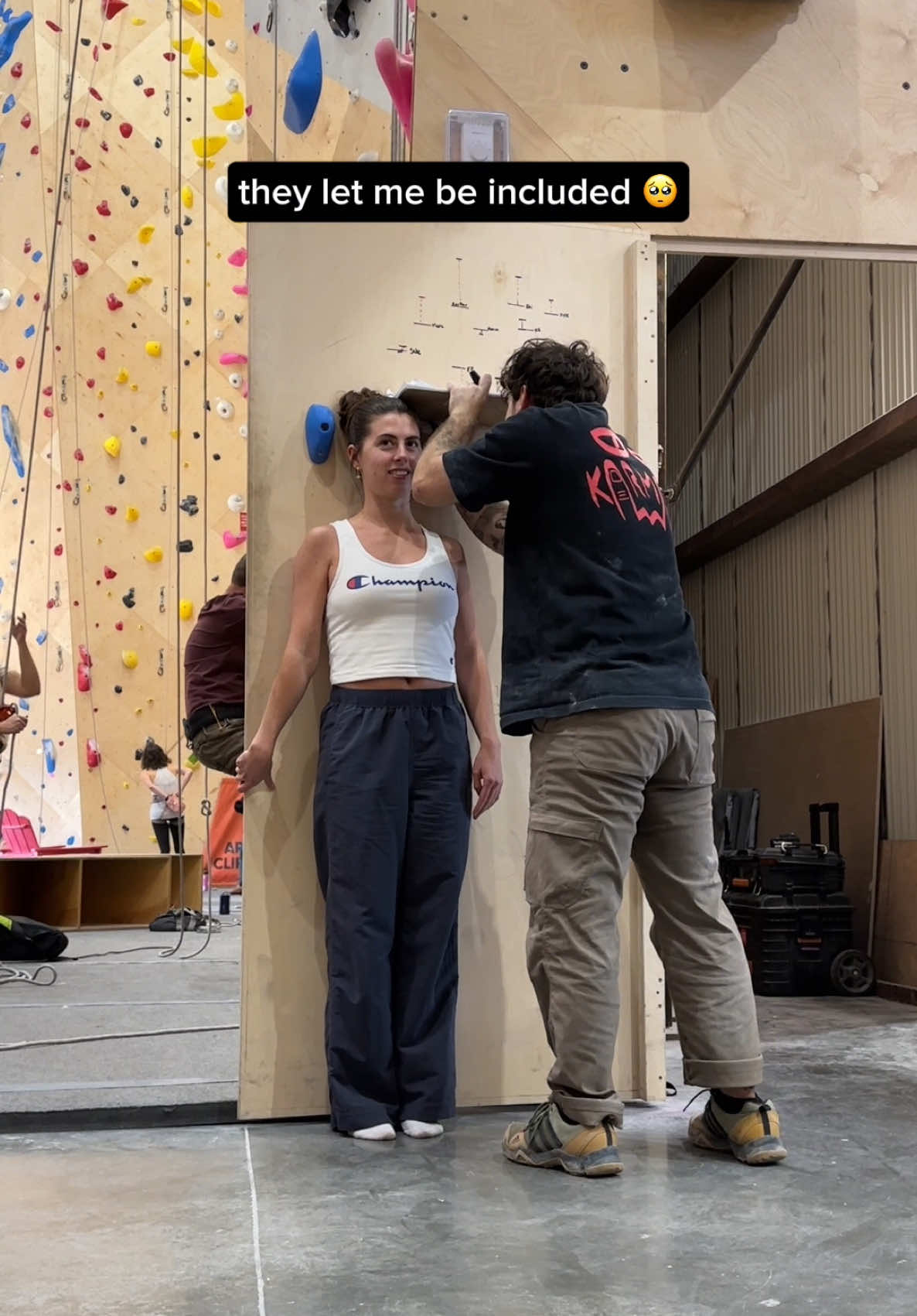 What’s your height & span? Is it positive or negative? #wingspan #climber  The @longmontclimbs setting team is made up of people that have a variety of heights and wingspans. Noah and I are pretty much even between our height/span. But that isn’t the case for a lot of setters! Carter for example has like a plus 6 whereas Ethan has a minus four. 😳