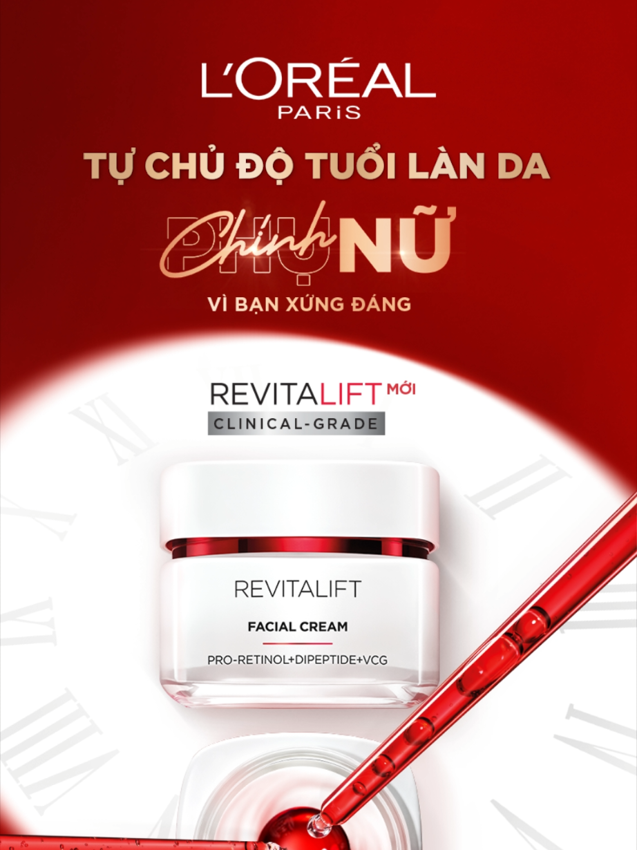 Kem dưỡng da Revitalift Clinical-Grade giúp LÀM CĂNG SÁNG MỜ NHĂN CẢ 8 VÙNG DA LÃO HÓA SỚM, để làn da luôn thật tươi trẻ và căng mịn cho bạn tự tin theo đuổi cột mốc của chính mình ❤️ #LOrealParis #lorealparis_vn #KyVongCuaToi #KyhanDoToi #ViBanXungDang #ChinhNu 