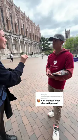 Replying to @TheDustinAndMichelleShow the highly requested original audio! we had like 15 minutes to spare before class so we spent it arguing with these clowns 🤡 #prochoice #roevwade #fdt #liberal @kenzie 