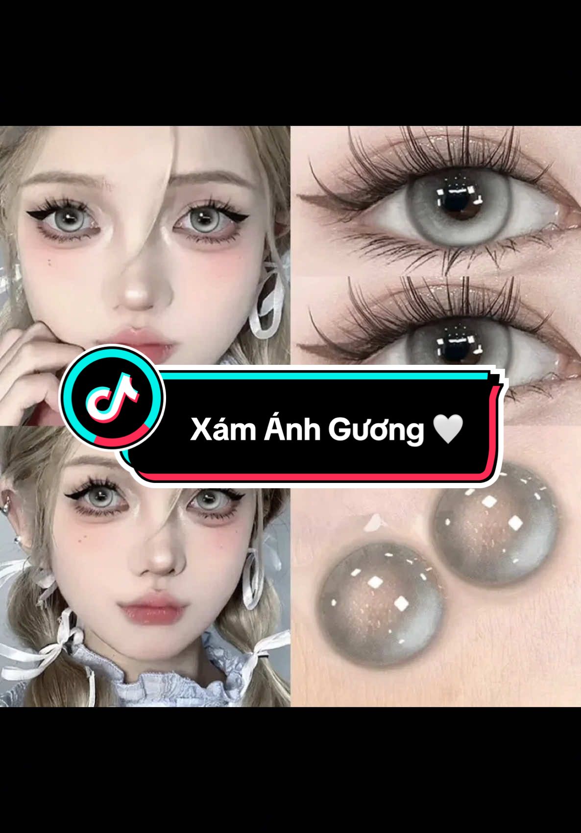 NEW ARRIVAL 🤍🤍🤍                                  Reflective Gray – xám ánh gương , lên mắt là mê #ReflectiveGray #LensXam #LensDep #NewLens #CoolVibe #TikTokStyle #XamLanhCaTinh#BunnyEyes