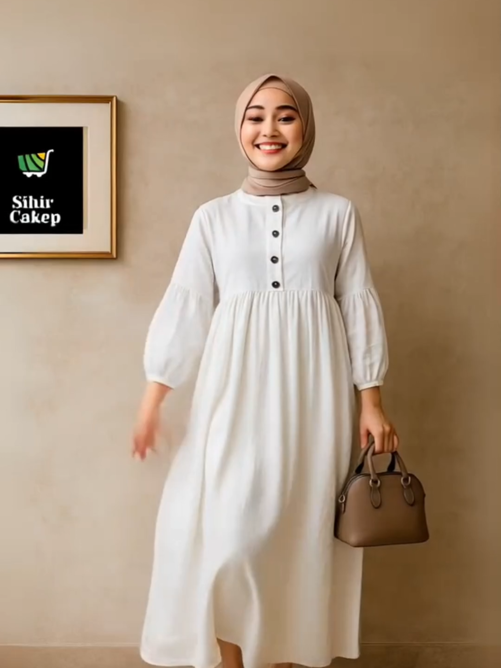 Dress andalan banget! Nyaman, adem, dan busui friendly. Cocok buat daily look yang tetap stylish!