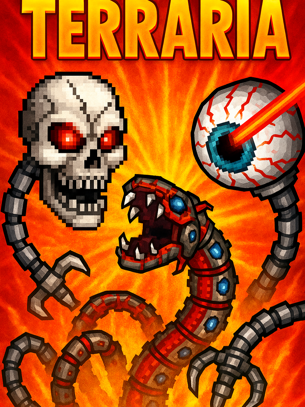 Guía!, ¿Cómo invocar y matar a los jefes mecánicos en terraria? *sencillo* #terraria #viralvideos #juegos