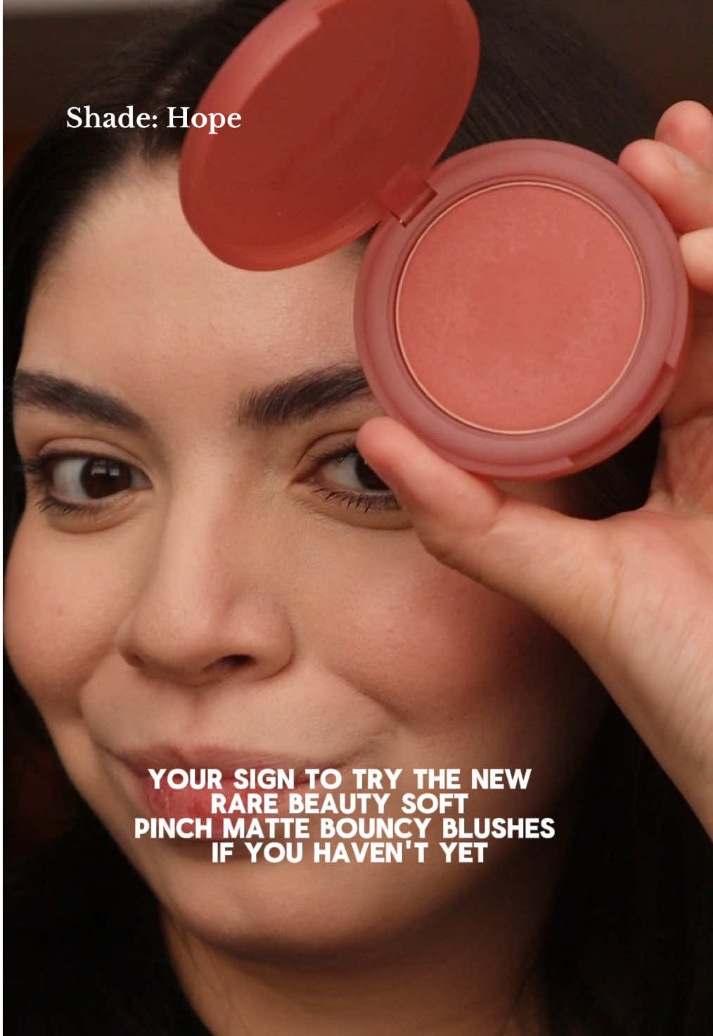 seriously can't stop using this blush from @Rare Beauty in the shade Hope -- perfect for everyday ✨ have you tried these yet? #rarebeauty #rareroutine #rarebeautyblush #softpinchblush #bouncyblush #blush #beautyfavorites #makeupfavorites #everydaymakeup 
