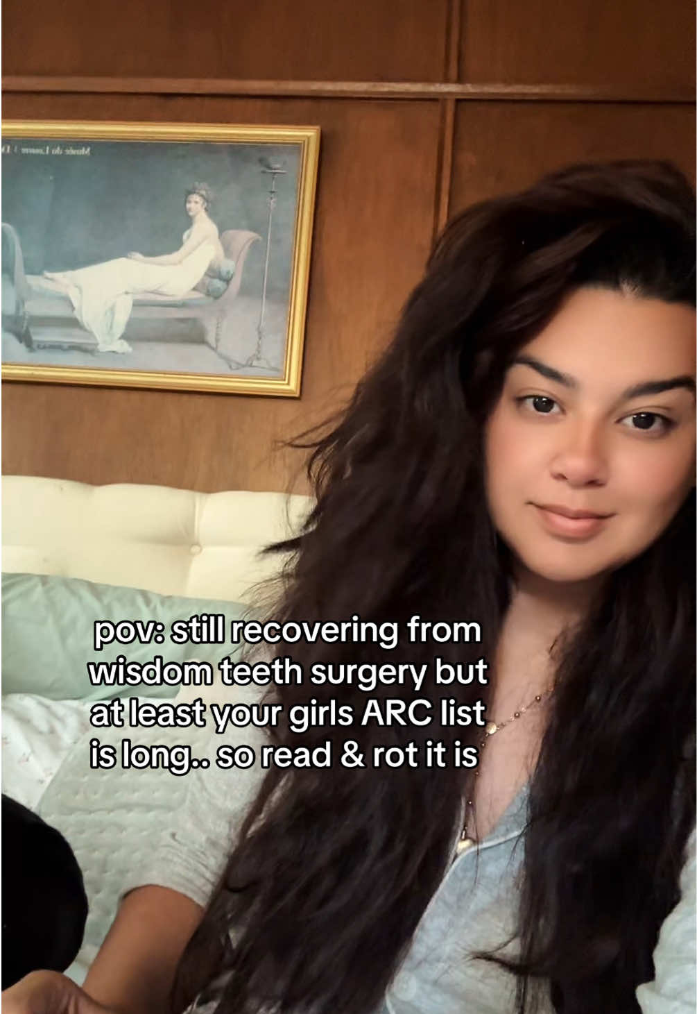 Still here LOVES!! Just reading & rotting in bed. Today may be the worst day of recovery. Super sore 😬 #BookTok #bookish #literary #momoftiktok #sahm #momlife 