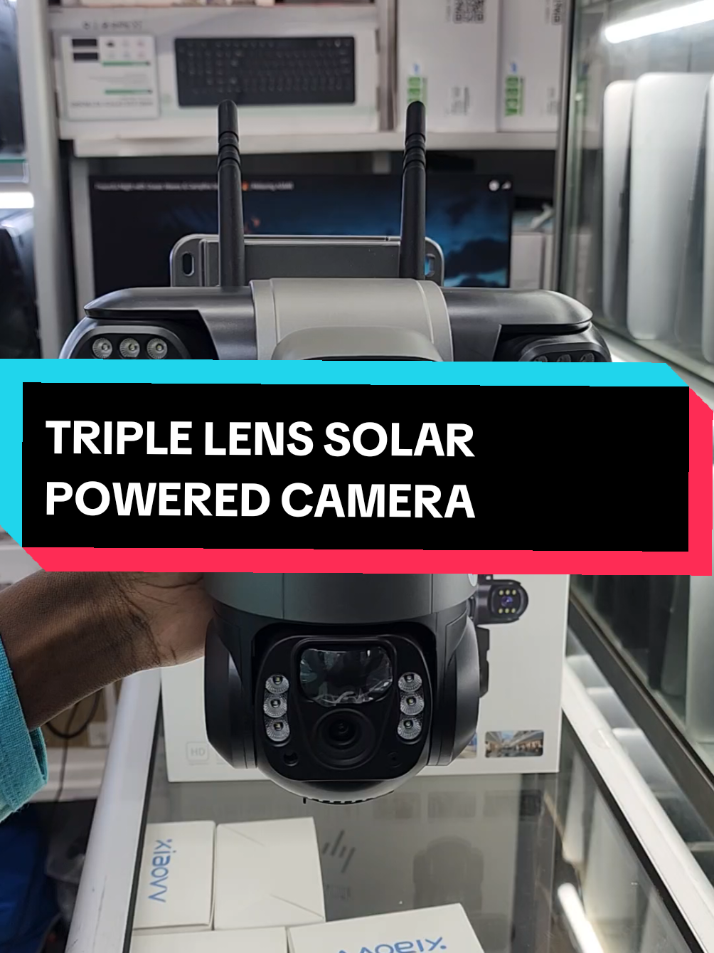 4G enabled Solar Powered Triple Lens CCTV camera @12,500 ☎️+254757.580.242 #kenyantiktok #cctv #tiktokkenya #homesecurity