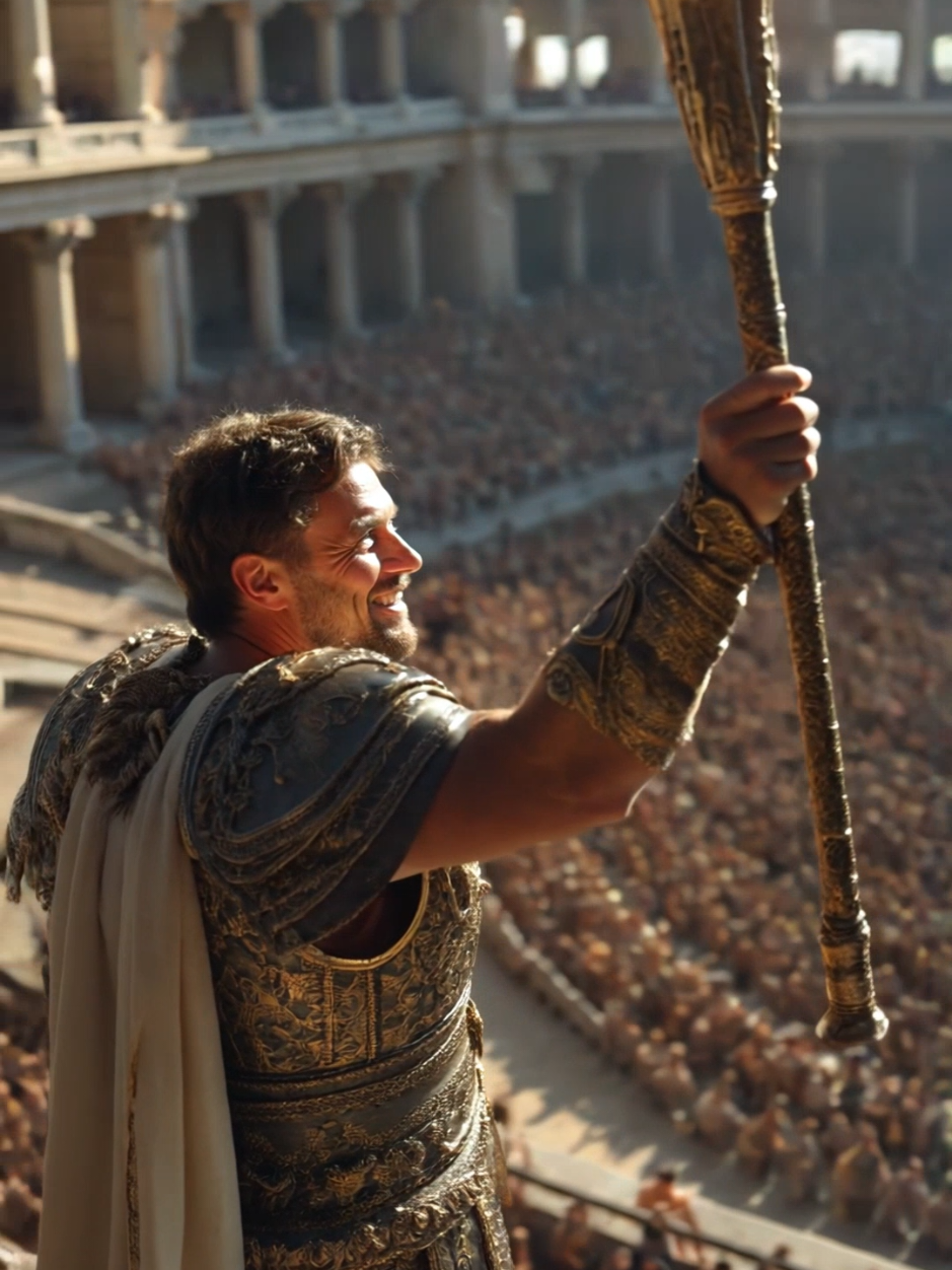 The Roman Emperor salutes the crowd. #rome #theancients #romansoldier #romanemperor #romancolleseum #romanlegion #romanlife #creatorsearchinsights 