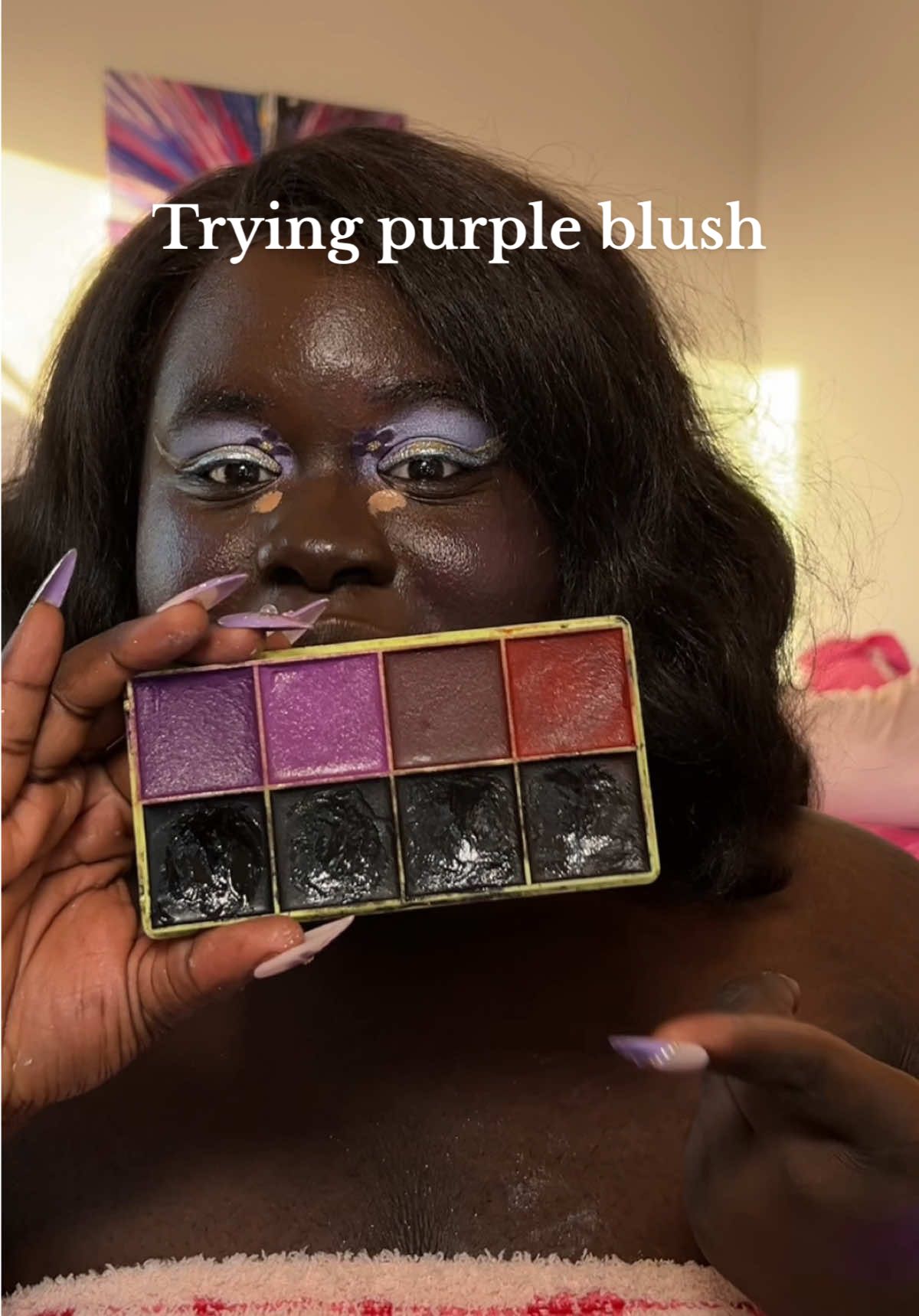 Please wear that purple blush @madebymitchell  #purpleblush #blushreview 