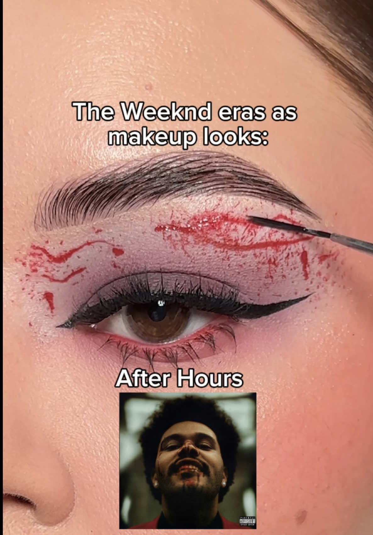 After Hours makeup inspo🖤🩸 @The Weeknd #theweeknd #afterhours #xo #makeup #xotwod🖤 #afterhourstildawnstadiumtour #theweekndtour #makeupinspo #makeuptutorial #makeuplook 