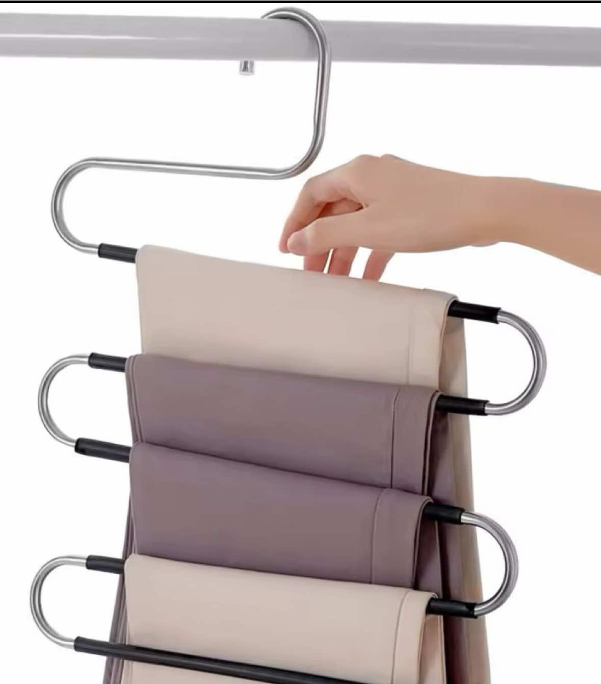 Stainless steel S-shaped 5 layer hanger multifunctional drying pants hanger household use  Non slip matte effect on each layer  Very strong Ksh 350 #hanger #layershanger #fascollection 