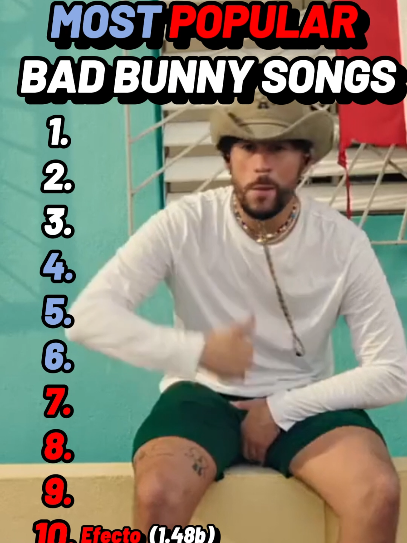 Most Popular Bad Bunny Songs #badbunny #badbunnypr #unveranosinti #benito #puertorico #traplatino #reggaeton #fyp #music 
