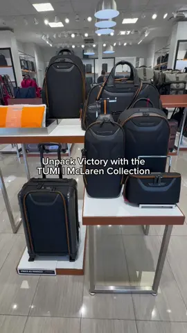 Victory Travels in Style.✨ Shop the TUMI | McLaren Collection engineered to win. 🧡🧳🖤 #sawgrassmills #tumi #mclarenxtumi #tumiluggage
