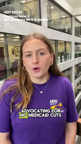 Registered nurse and SEIU Healthcare MN & IA member Abby knows her hospital couldn’t run without immigrant workers. She’s in DC with fellow SEIU members, opposing Medicaid cuts that would fund the detention & deportation of those who keep our communities healthy. #WeMakeAmericaWork