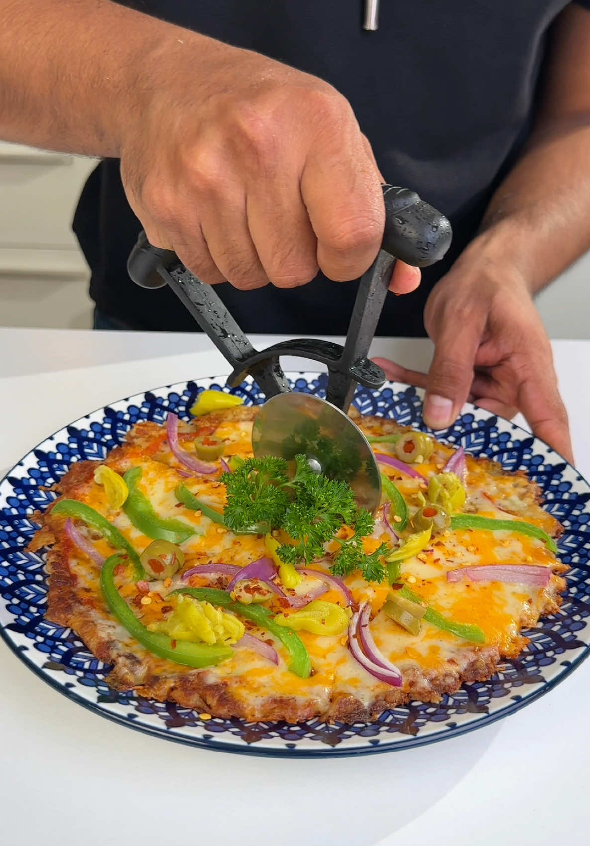 CHEESY POTATO PIZZA 🔥 #Recipe #pizza #pizzalover #pizzatime #asmr 