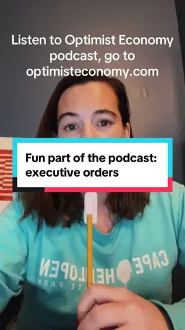 A real fun part of @Kathryn & Robin optimist economy podcast is that we end with our own “executive orders.” 