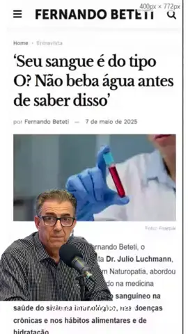 'Seu sangue é do tipo O? Não beba água antes de saber disso' Leia a notícia completa em www.fernandobeteti.com.br/ #sangue #agua #sanguetipoo