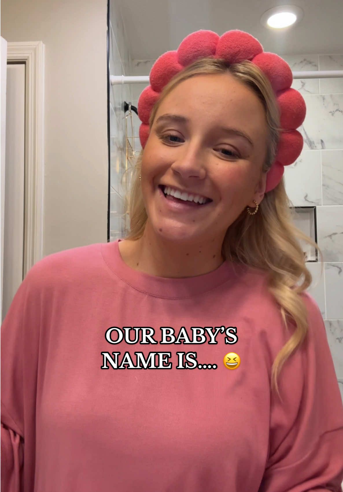 What do you think our baby’s name will be? 😆🩷 #babynames #pregnant #firsttimemom #grwm #8monthspregnant #girlmom #pregnantlife #pregnancy #babynameideas 