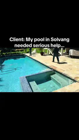 Final look coming soon #premierpoolplastering #santabarbara #solvang #pool #poolreplaster #beforeandafter 