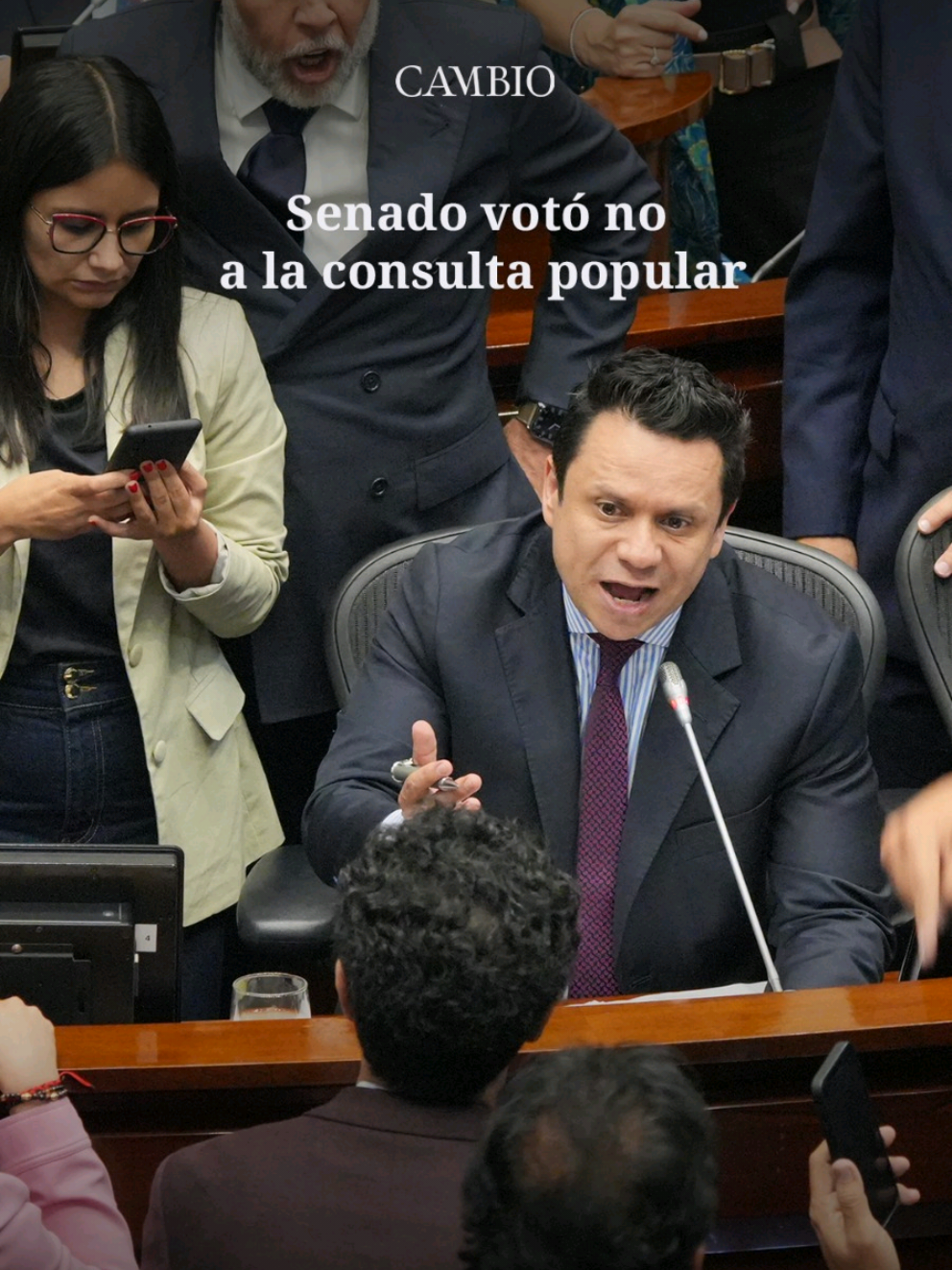 El Senado votó en contra de la consulta popular La convocatoria de consulta popular promovida por el Gobierno del presidente Gustavo Petro se hundió en la plenaria del Senado. 49 de los de los 94 senadores presentes en la votación del proyecto le dijeron 