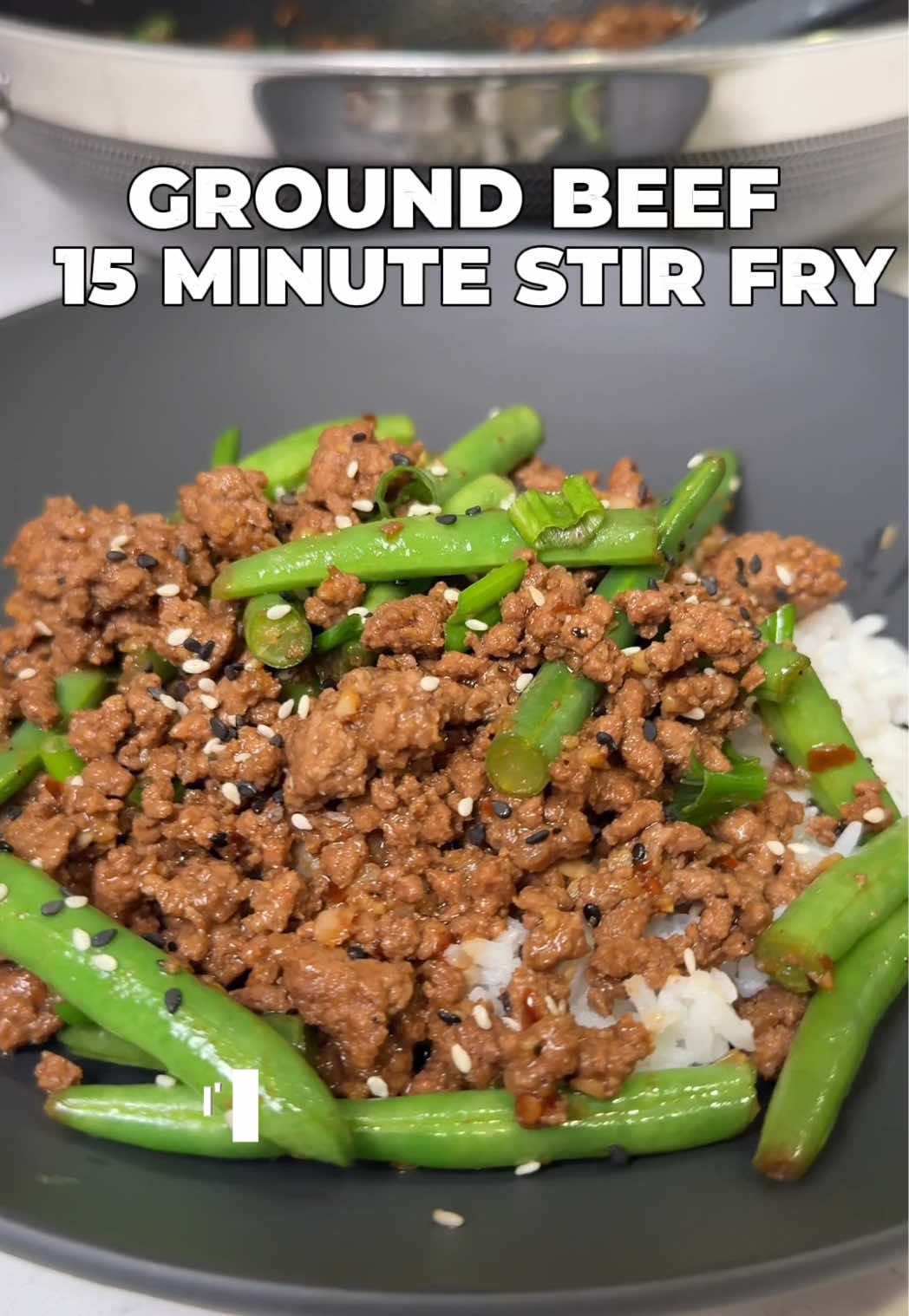 Ground beef and green beans stir fry recipe. Ingredients below. Visit the blog for the full written recipe and helpful tips!  Ingredients: 1lb ground beef  6oz green beans cut in half  4 cloves of garlic minced 2 tsp red pepper flakes 1 tsp ginger paste (or fresh ginger minced)  1 tsp sesame oil  ¼ c soy sauce  2 tbsp Hoisin sauce  1 tbsp honey  1 tbsp shoaxing cooking wine (optional)  Pinch of msg (optional)  Salt & pepper to taste  Scallions sliced  #foodtiktok #FoodTok #mealprep 