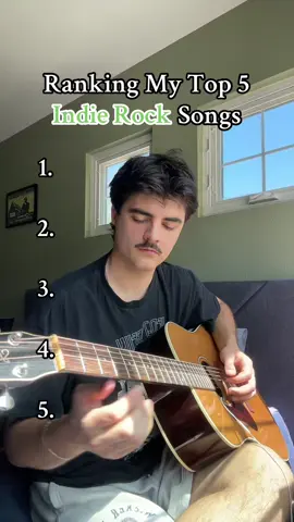 Ranking my top 5 indie rock songs! #cover #top5 #foryoupage #guitar #fyp #acoustic #indie #rocketleaguehighlights #guitartok #fy  