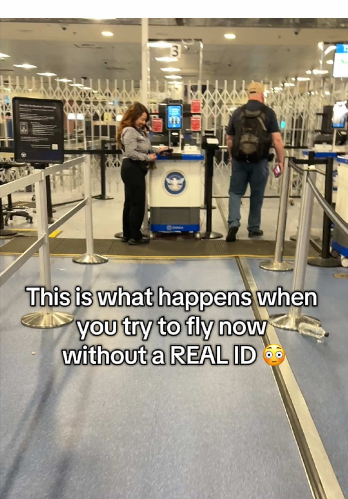 This is what happens when you travel without a REAL ID at the airport . #tsa #realid #traveling #airport #travelingwithoutrealid