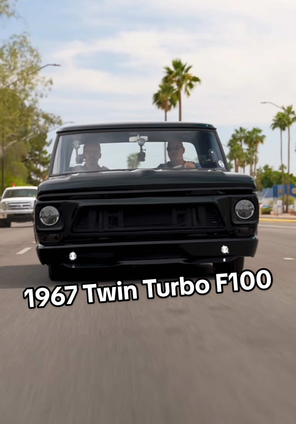 Putting our twin turbo '67 through its paces with the @AutotopiaLA crew. Nothing like seeing Sean's reaction when that Boss 302 with Garret twins spools up. The Porterbuilt chassis is keeping everything planted while we put some heat through the tires. This bumpside is officially looking for a new home - might be your chance to own one of our most powerful builds to date. Time to make room for new projects, so this show-stopping twin turbo is ready for its next chapter. Full feature on their channel shows everything this beast can do. Serious inquiries only - DM for details. #fatfendergarage #fordf100 #twinturbo #bumpside #67f100 #fordtrucks #autotopiala