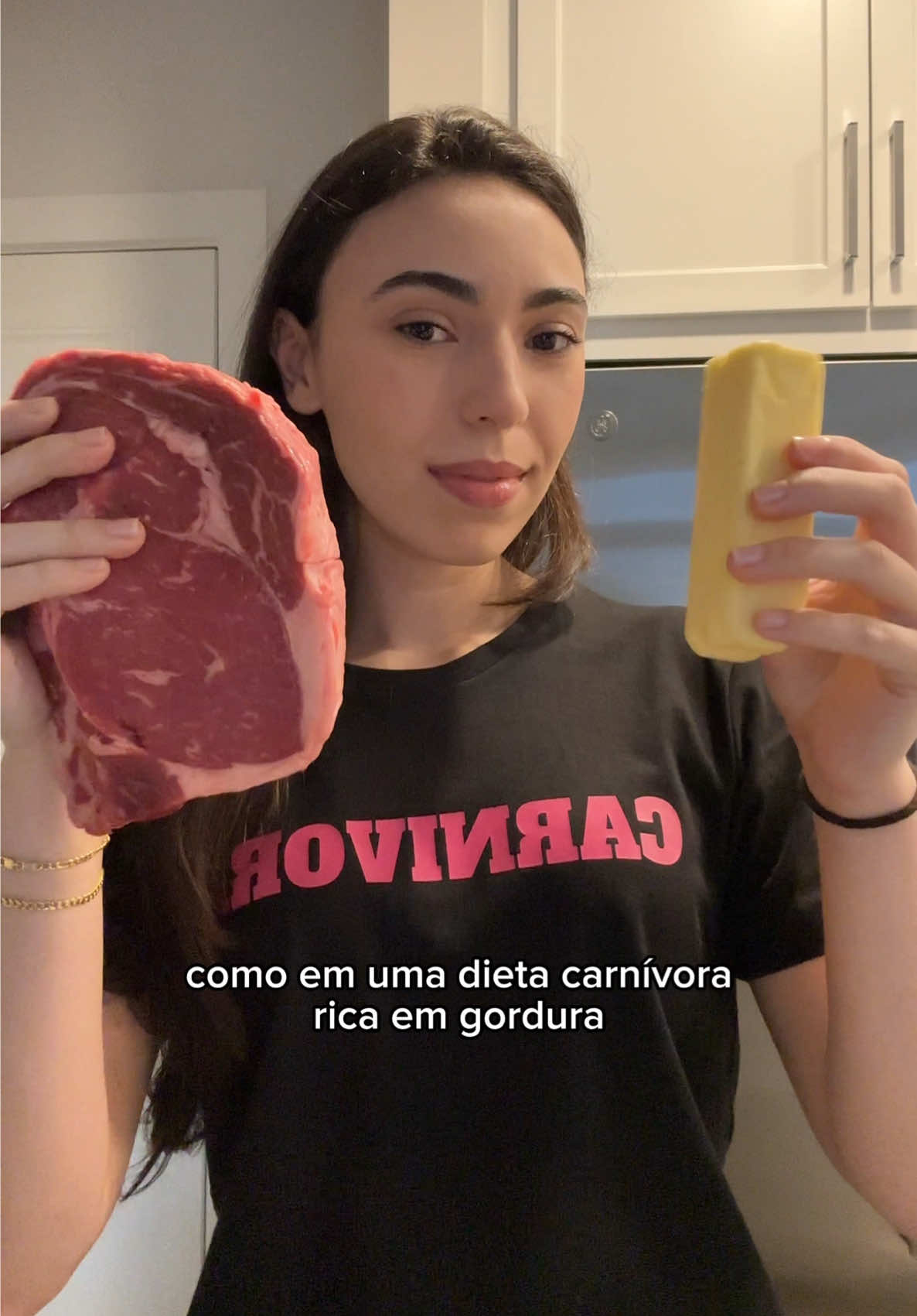 Bem-Vinda à dieta carnívora 🥩✨ #dietacarnívora #carnivora #altagordura #baseanimal #comacarne #zerocarbo #mulhercarnívora #estilodevidacarnívoro #comidadeverdade #semcarboidrato #forçafeminina