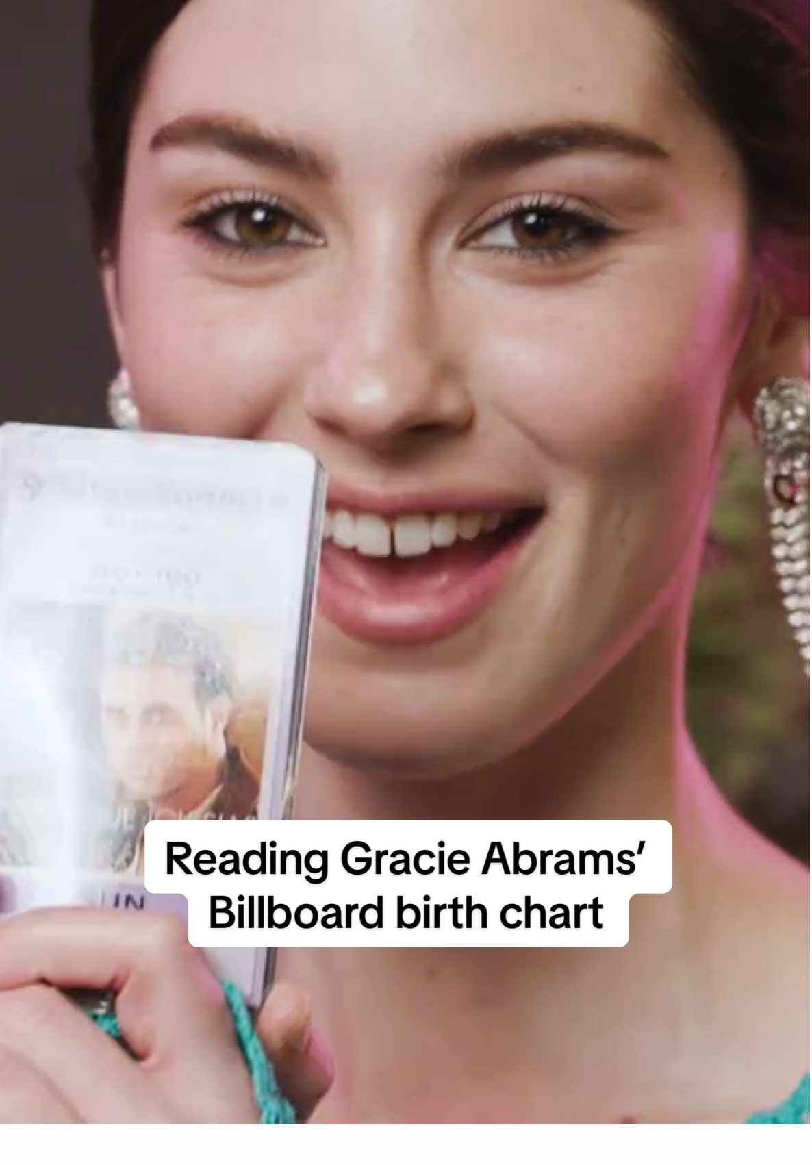 What's on @gracie abrams' Billboard birth chart? 💫 Watch as Drew Afualo reveals her sun (the #Hot100 No. 1 song on her birthday), moon (the #Billboard200 No. 1 album on her birthday) and rising (her highest Billboard chart placement) while backstage at #BBWomenInMusic.  Full video at youtube.com/billboard  #gracieabrams #astrology #birthchart #billboard