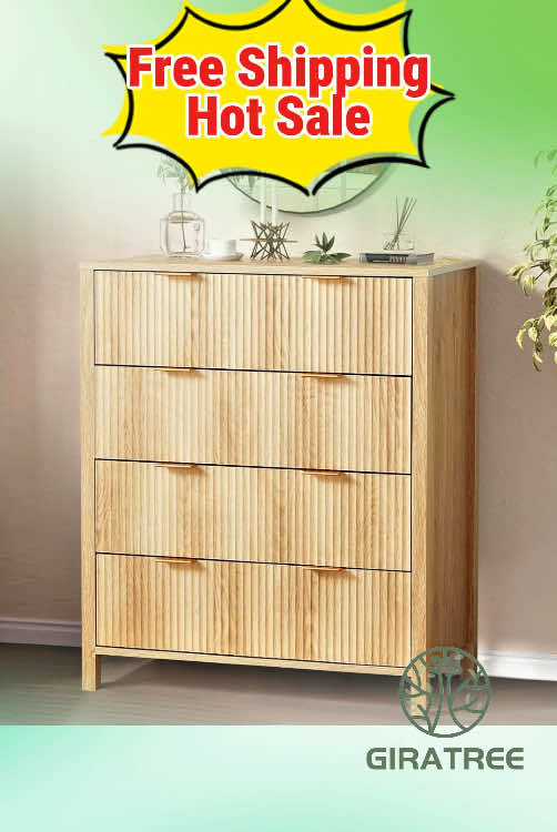 Finally organized my space with this chic 4-drawer dresser! 🏡✨ Smooth slides, no noise, and that premium fluted look 😍 Perfect for any room — ships super fast too! 🚀 #Giratree #Giratreefurniture #HomeUpgrade #SmallSpaceSolutions #MidCenturyVibes #StorageGoals