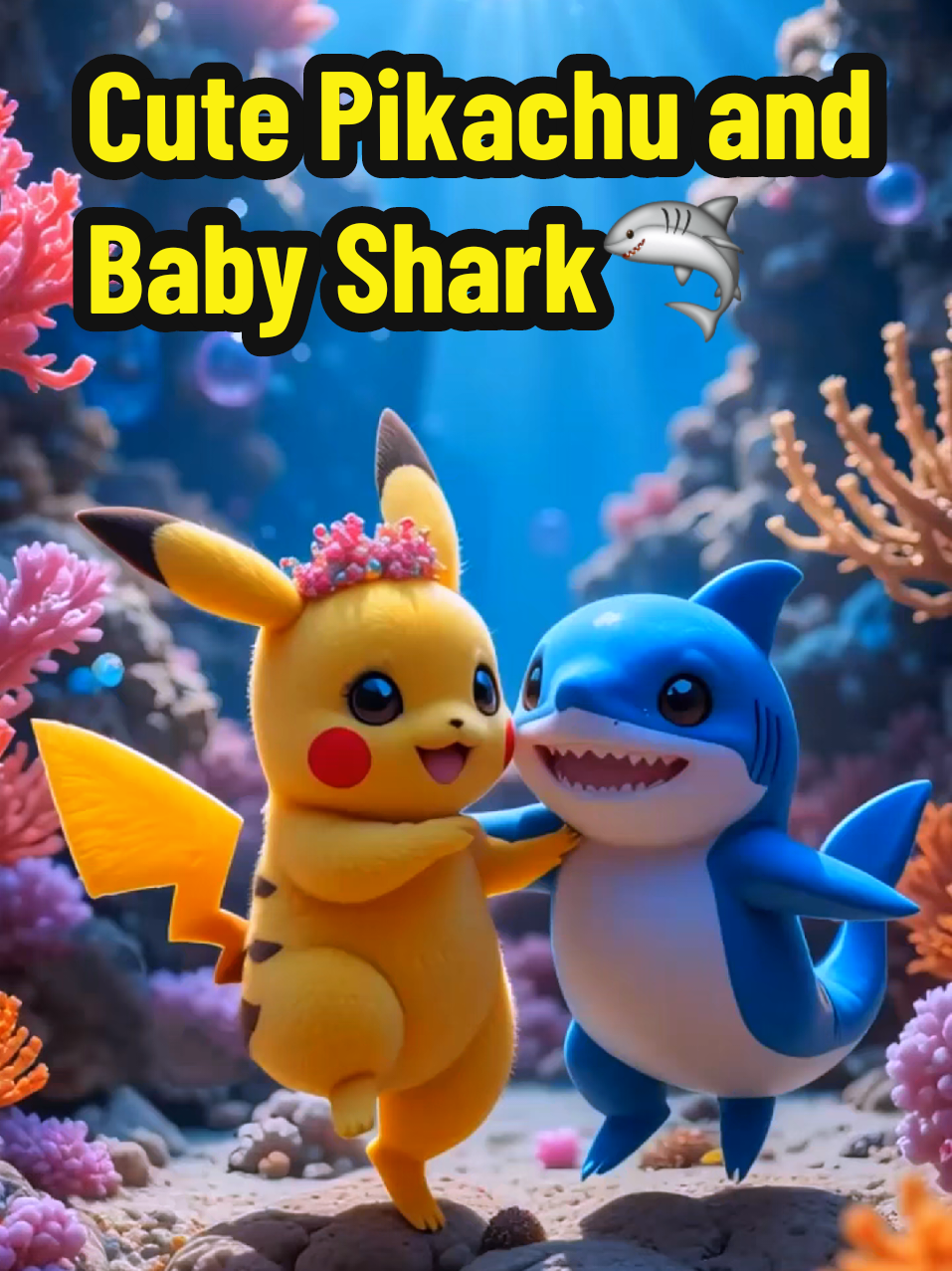 Cute Pikachu and Baby Shark🦈 #pikachu #babyshark #cute #aicat #aivideo #pokemon #pokémon #fy #fyp #fypシ #viral #foryou #foryoupage 