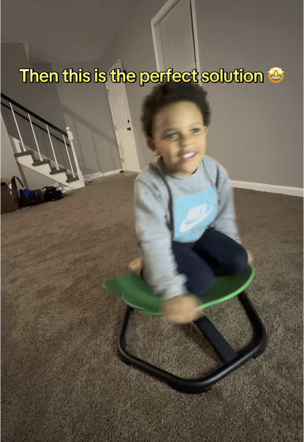 This has been a game changer! No more bumping into walls when spinning 😵‍💫 #sensory #sensorychair #sensoryneeds #autism 