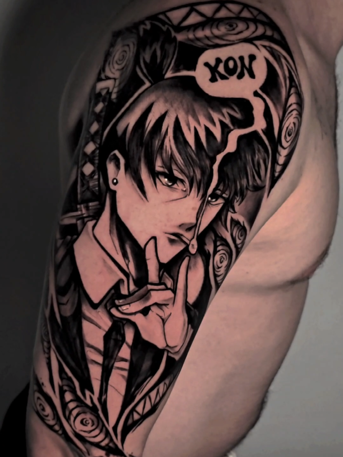 Aki tattoo . Tattoo de Chainsawman do personagem mais sério da obra . . . #kon #chainsawmankon #Chainsawmantattoo #akitattoo #animetattoo #anime 