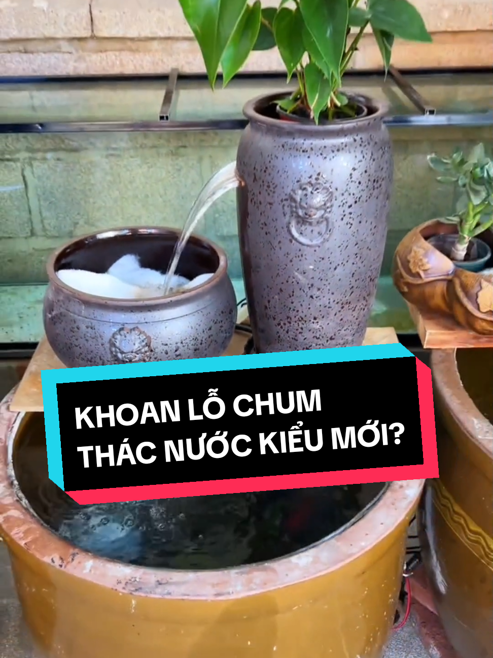 Khoan lỗ chum thác nước bể cá kiểu mới, giúp cặn lắng xuống đáy lọc hiệu quả hơn. #zenaqua #lọchồcá #diyfishtank #chumnuôicá #xhtiktok 