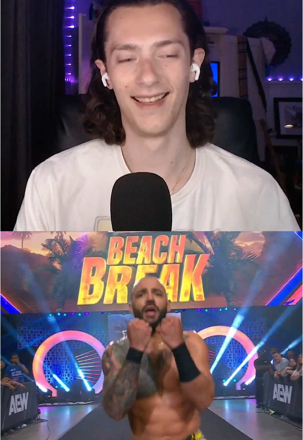 Mark Briscoe saves Zack Gowen from Ricochet! #prowrestling #prowrestlingtiktok #prowrestlingreactions #aew  #aewfan #aewfans #aewdynamite #aewdynamitereaction #aewreactions #mostlywrasslin
