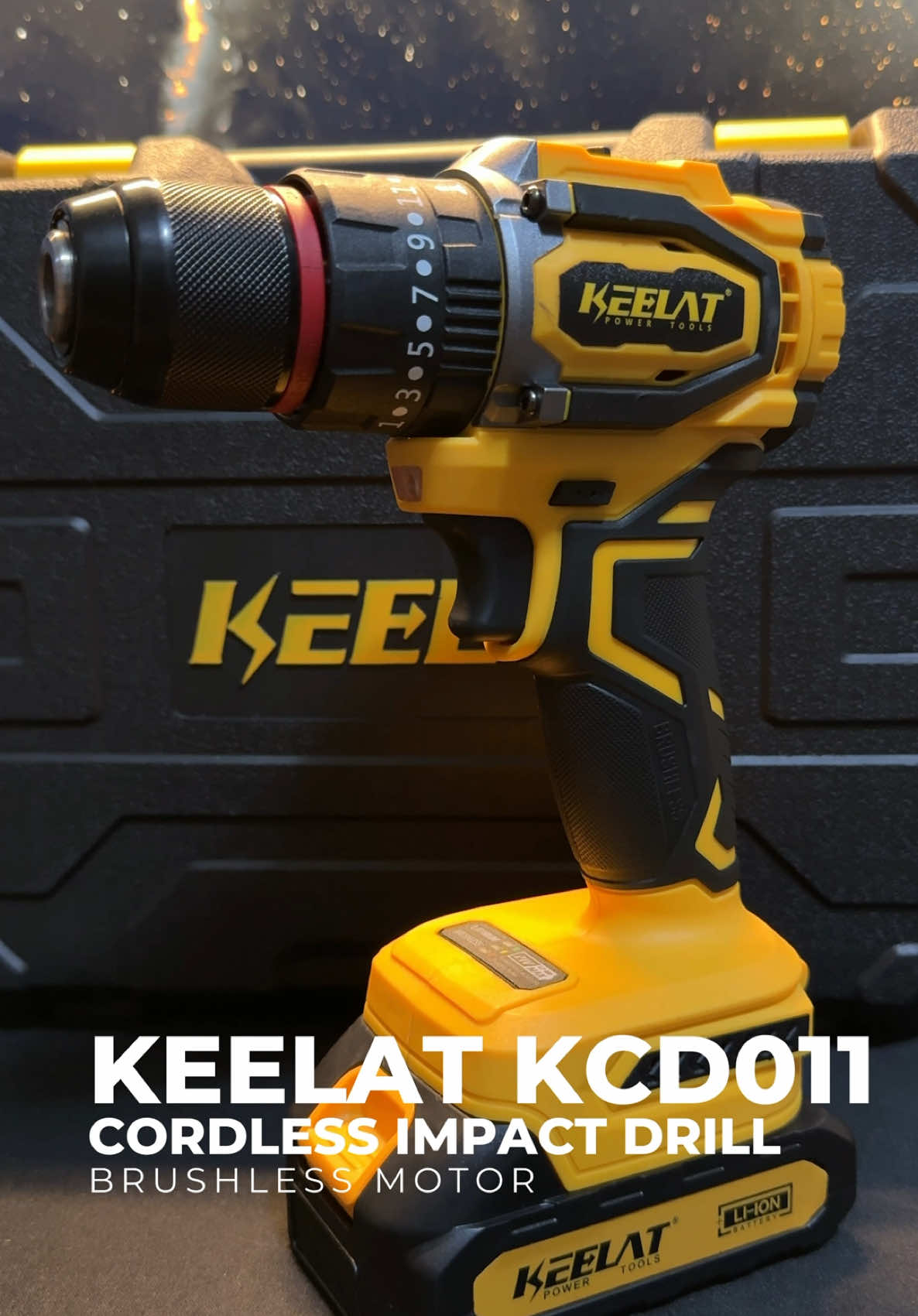 KEELAT KCD011 Cordless Impact Drill, Brusless Motor. #cordlesstools #cordlessdrill #keelatpowertools #keelatdrill #rechargeable #heavydutydrill #diytools #cartools #hometools #fy #foryou #foryourpages #fup 