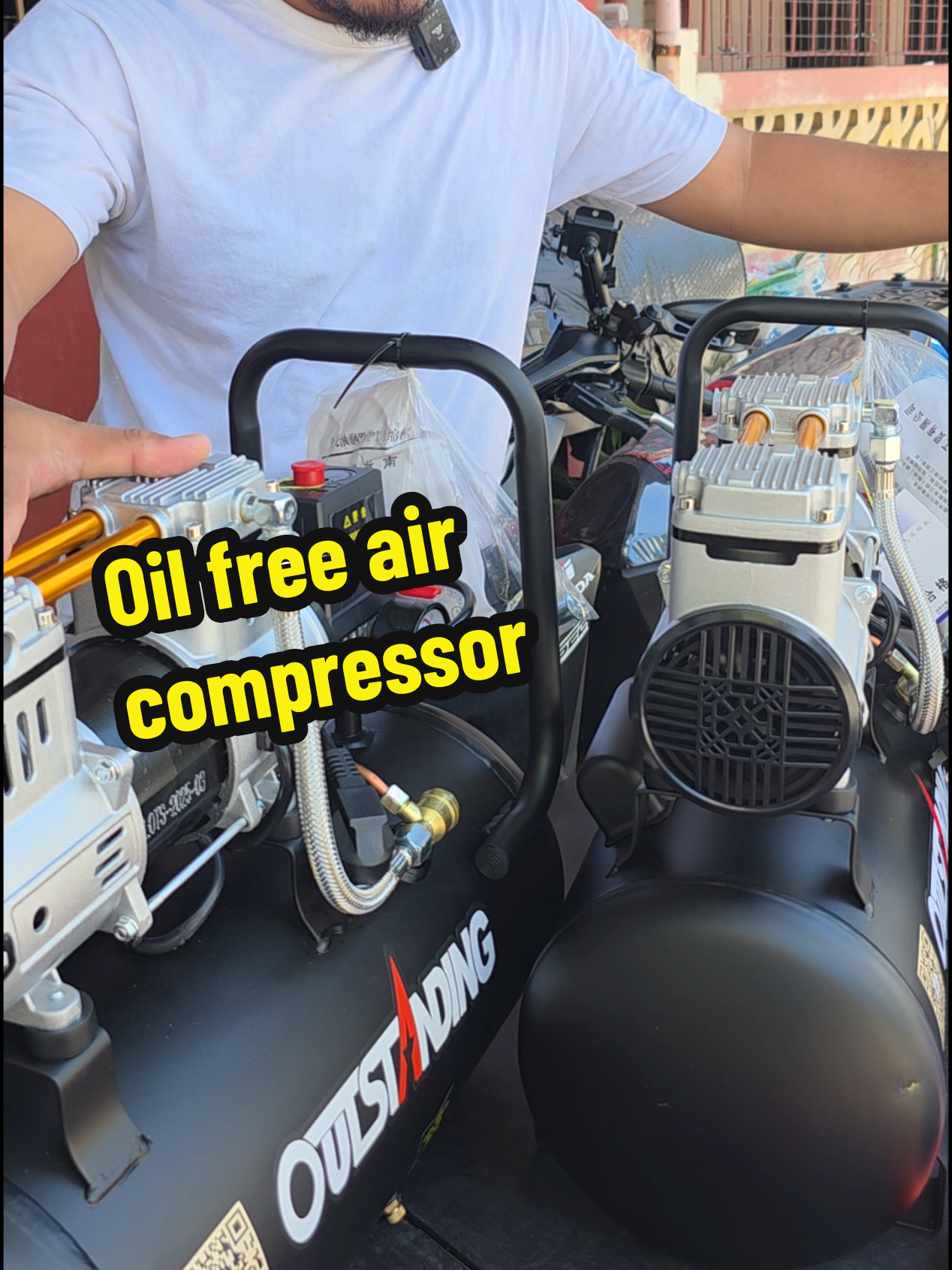 Oil free air compressor 8litter 1.5hp 30litter 1.5hp 50litter 3hp With hose and fittings #fy #fyp #bosstante #aircompressor #oilfreeaircompressor 