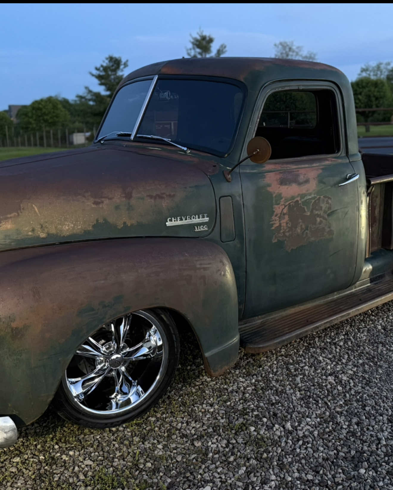 “Winchester” 🍾 1950 PREVIEW! No Rust and original patina. Everything on the truck is new, on Modern Chassis All painted inside cab and under hood in bc/cc. All new glass, rubbers and seals 5.3 is with 4160 Texas speed Cam and completely rebuilt transmission. ICE cold vintage Ac- hot heat. All new power 4 wheel disc brakes, 373 limited slip rear drilled and slotted rotors All new front suspension Power steering Chassis is painted. New exhaust Chrome tilt column All new dash trim Dolphin Gauges Griffin aluminum Radiator Altman Bear claw door latches so the doors just click shut New 18 and 20 foose wheels and tires Beautiful Walnut floor bed floor with stainless strips. Will Post Pricing Up on Our Subscriber Page First! ~FREE DELIVERY!  We Handle It All! ~FINANCING AVAILABLE with Just 10% Down  Call/Text: 606-776-2886 Email: HotRodDirty@yahoo.com .....SHOP: www.HotRodDirty.com #cammed #apache #3100 #slammed #lsswap #patina #patinatruck #patinatrucks #forsale