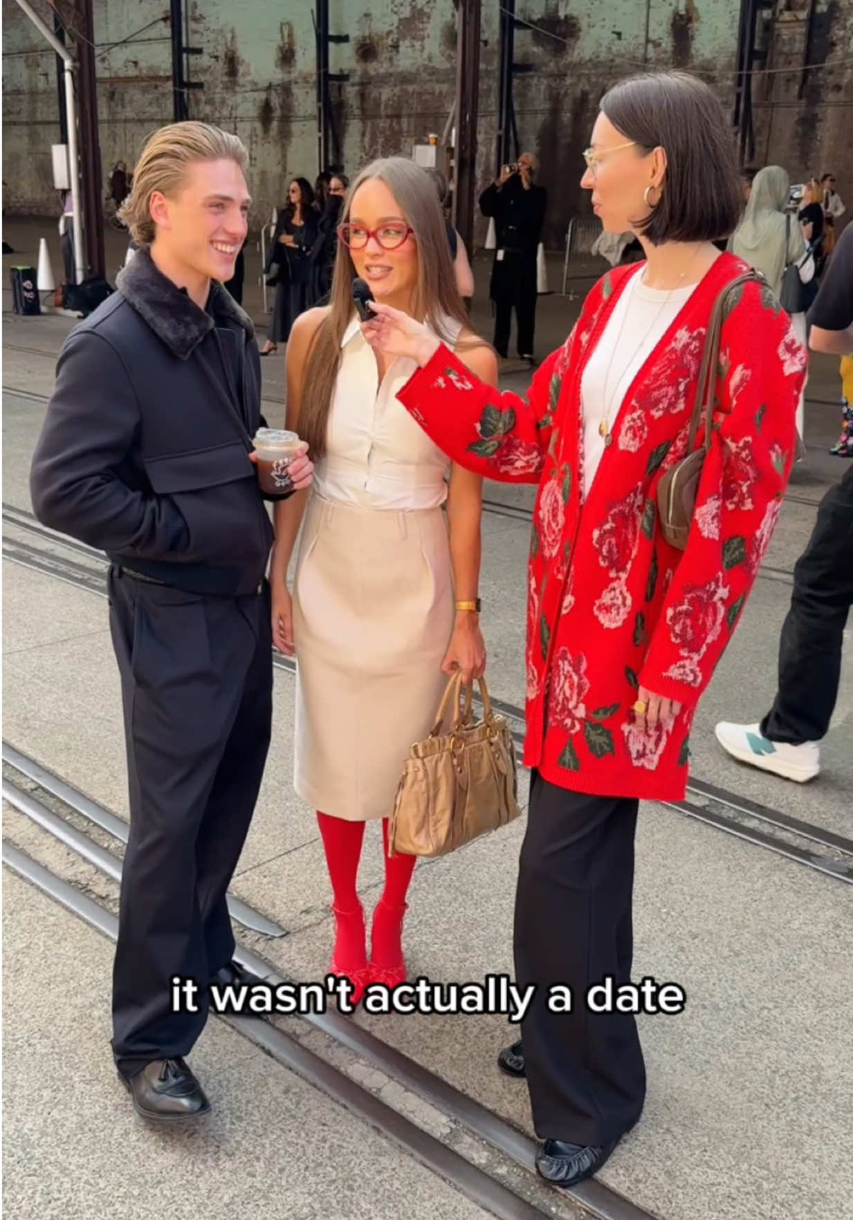 Talking about relationships at Australia Fashion Week Follow me for more🔥🔥 #contentcreator #contentcreation #afw25 #afw #outfit #StreetStyle #fashion #fashionweek #streetstylesydney #whatpeoplewearsydney #Relationship #couple 