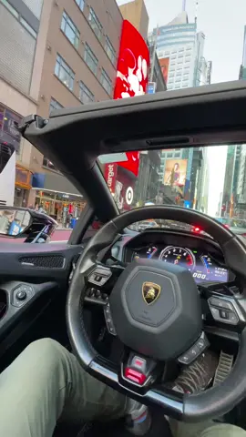Lights flashing everywhere 🤩 #lamborghini #nyc #views #supercar #timesquare #luxury 