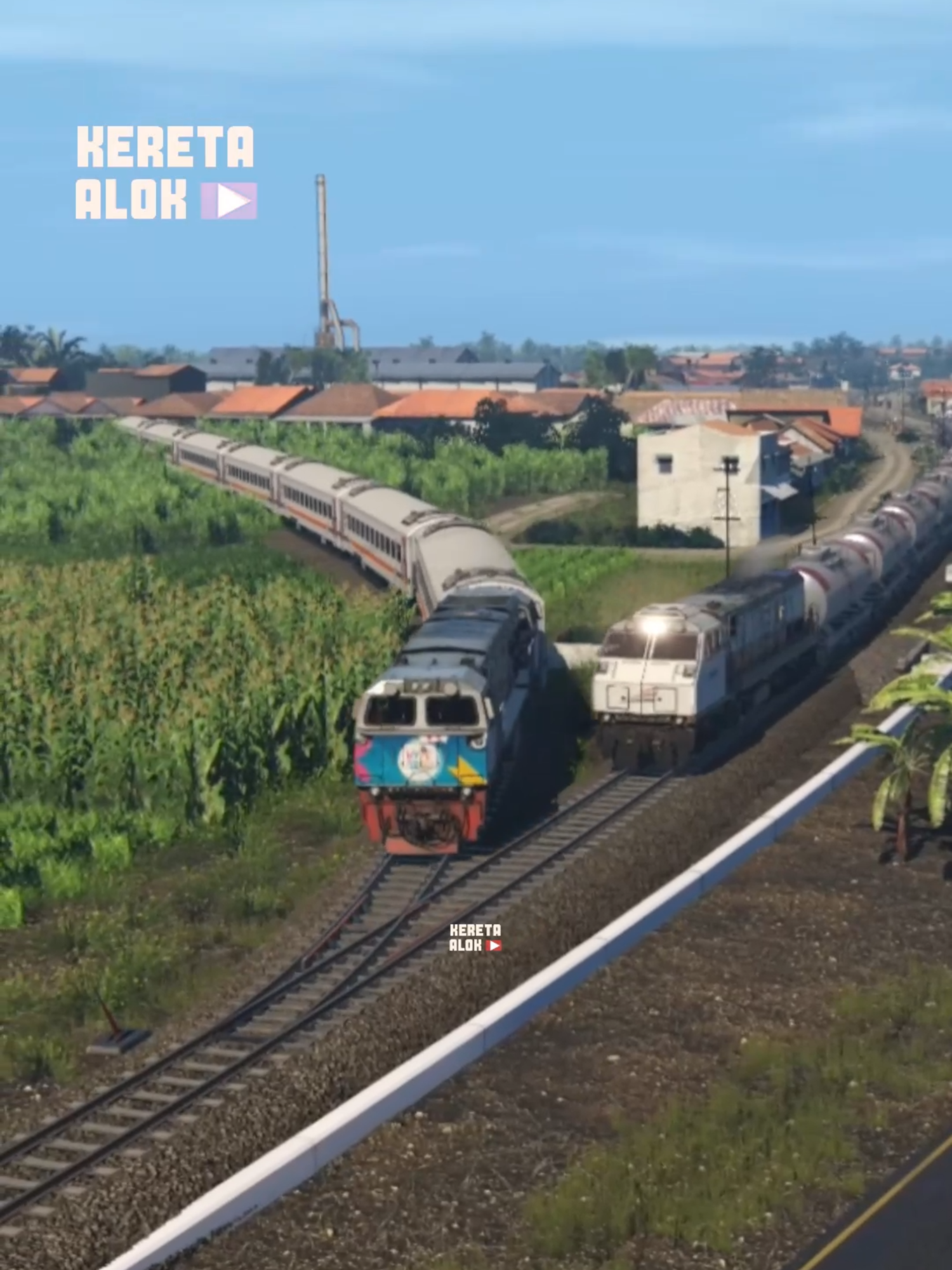 Kereta Api Ular India Bersenggolan #keretaapi #keretaoleng #gamekeretaapi #kereta #kai #railfans
